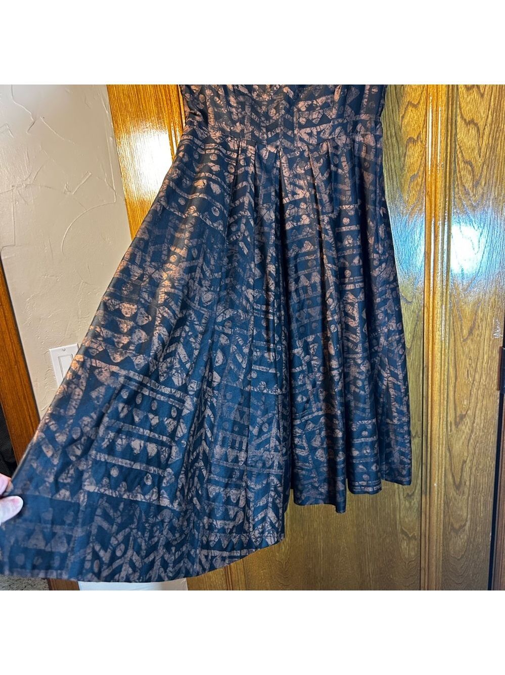 Hand Sewn 1960s Fit and Flare Cotton Dress Small - Picture 3 of 11